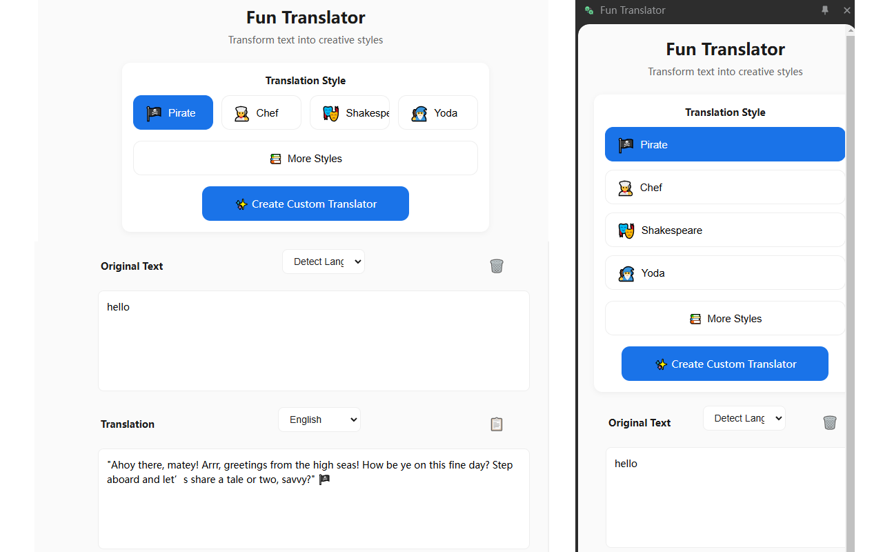 FunTranslator chrome Extension 